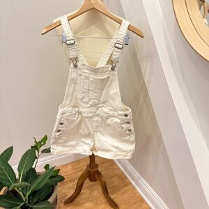 Old Navy Cream Short Overalls